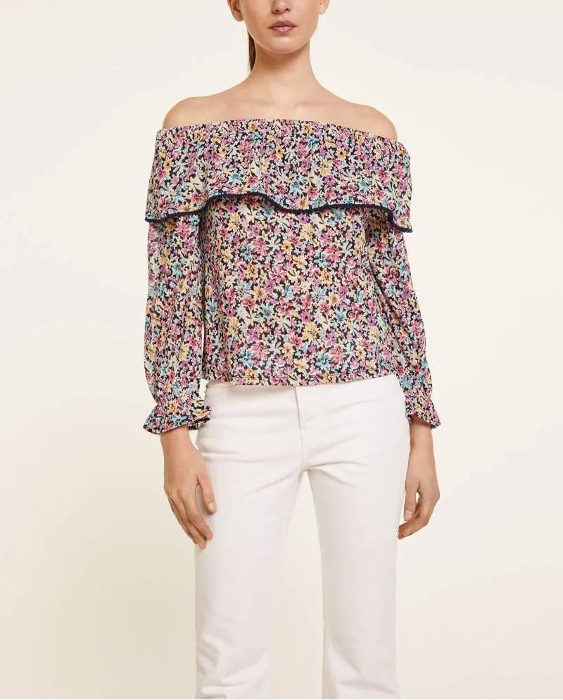 Springfield - Blusa Mangas Volantes