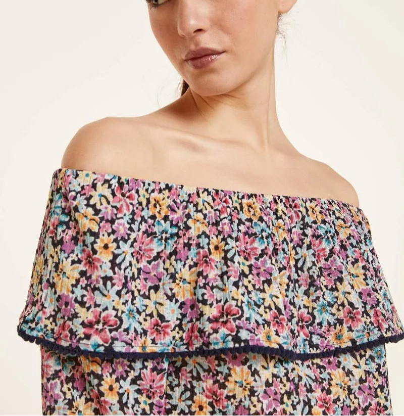 Springfield - Blusa Mangas Volantes