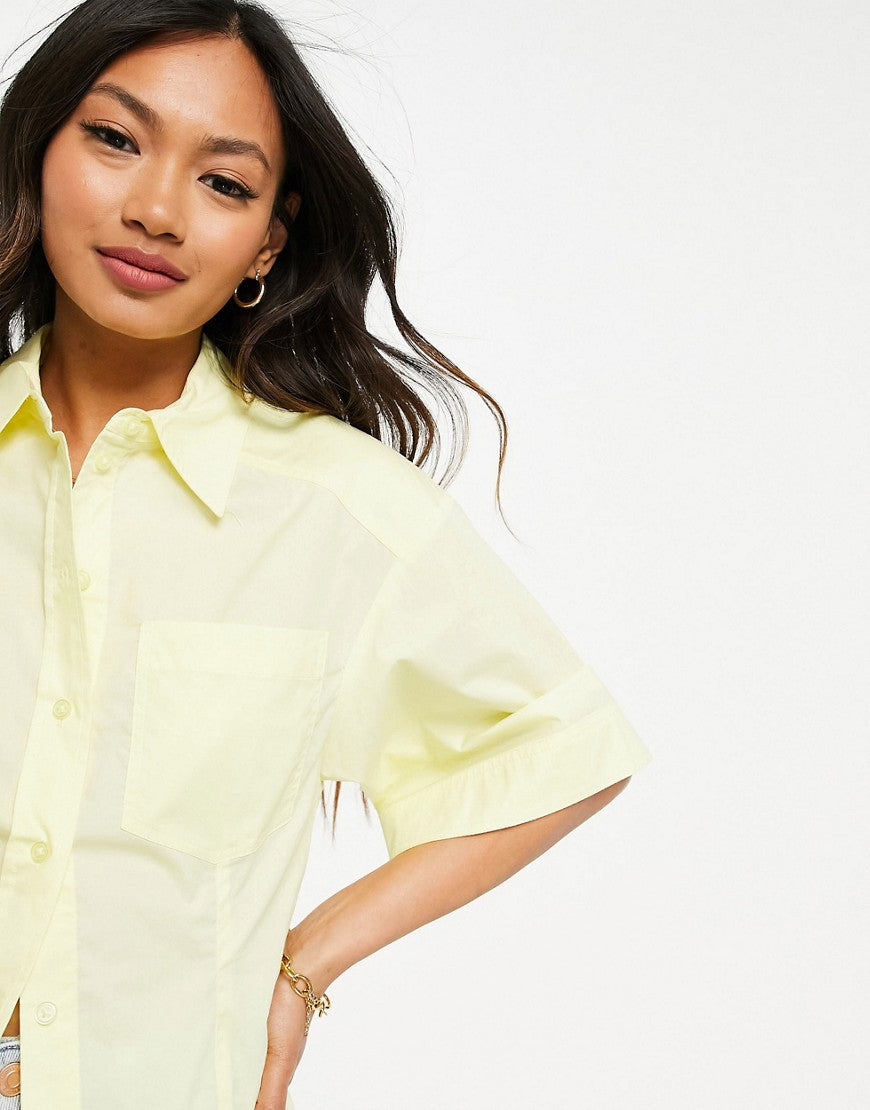 Mango - Camisa algodon manga acampanada