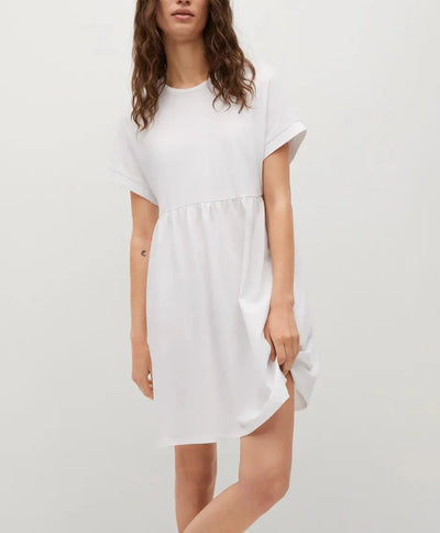 Mango - Vestido algodon volante