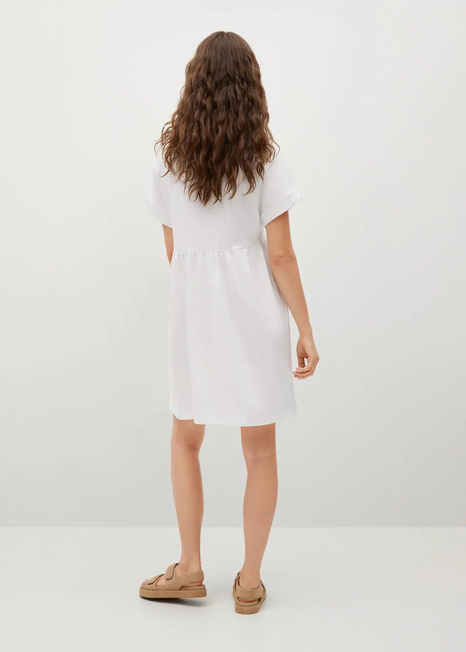 Mango - Vestido algodon volante