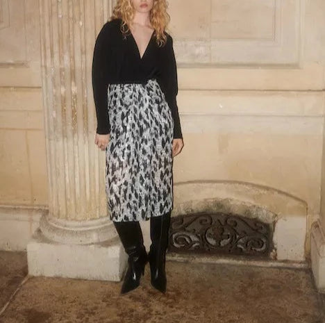 Mango - Falda midi estampada