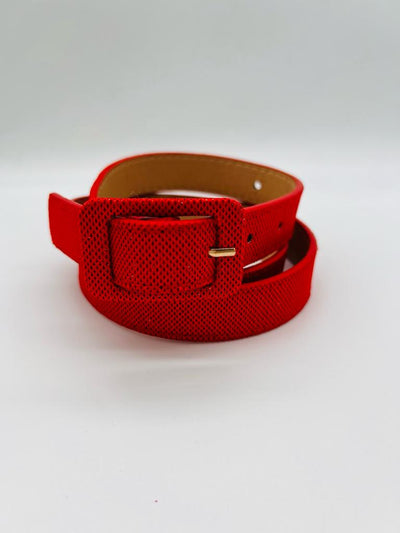 Unico - Cinturon Glitter Plata y Rojo
