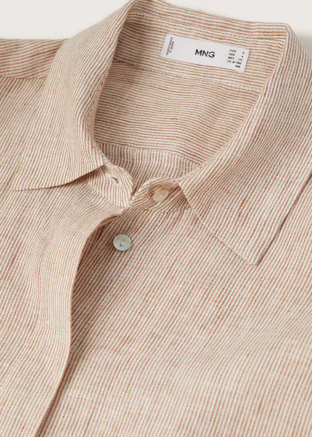 Mango - Camisa lino oversize