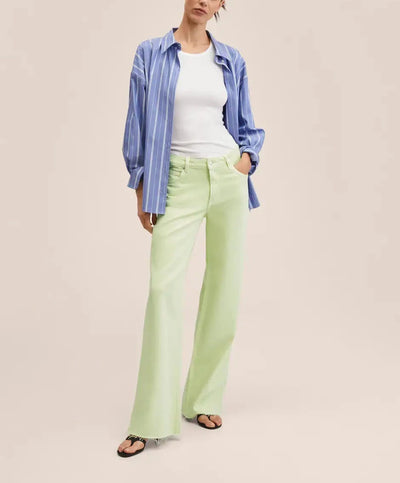 Mango - Jeans tiro medio wideleg