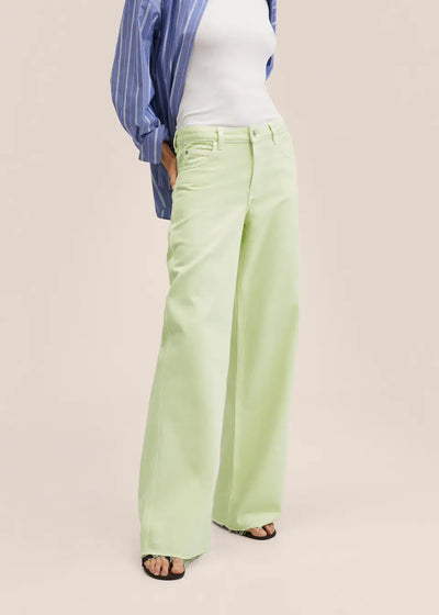 Mango - Jeans tiro medio wideleg