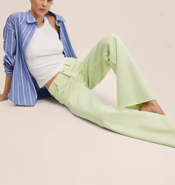 Mango - Jeans tiro medio wideleg