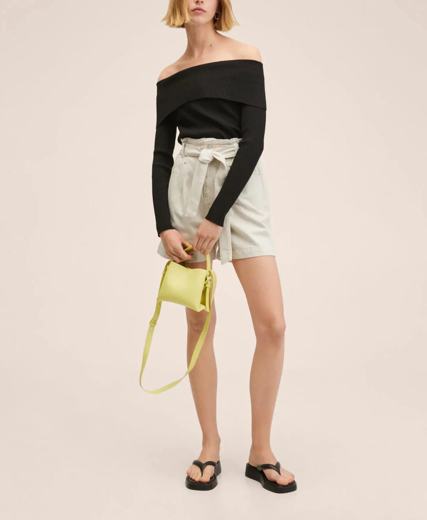 Mango - Short vaquero paperbag