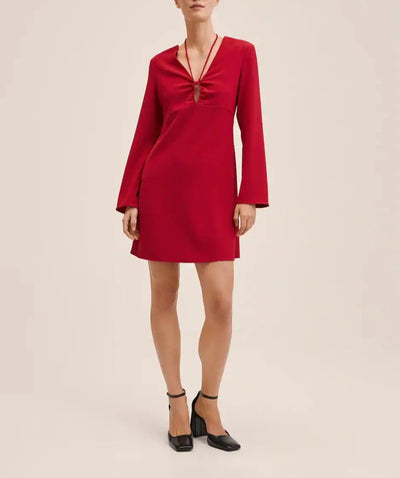 Mango - Vestido fluido nudo