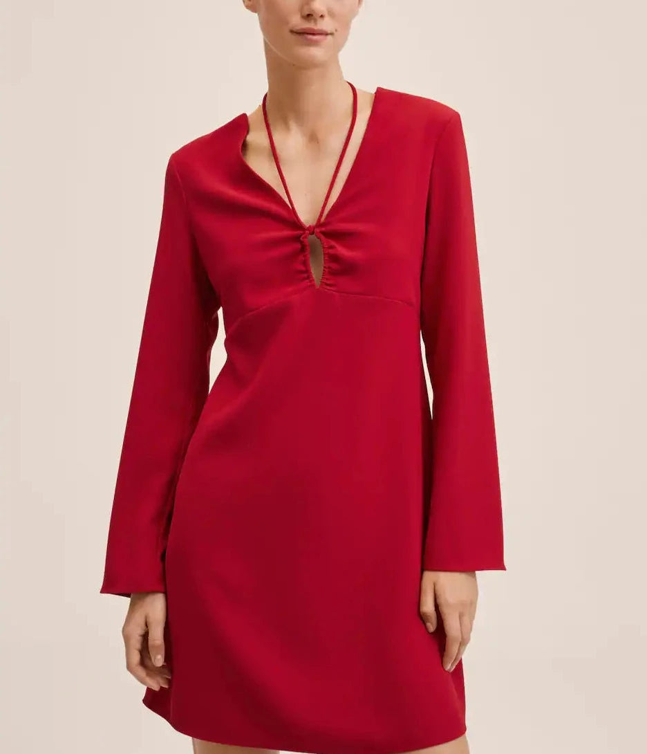 Mango - Vestido fluido nudo