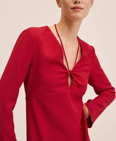 Mango - Vestido fluido nudo