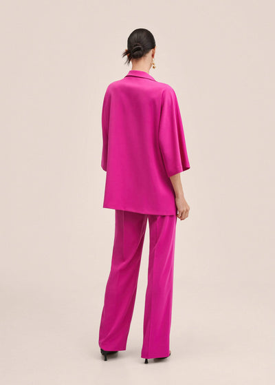 Mango - Blusa satinada oversize