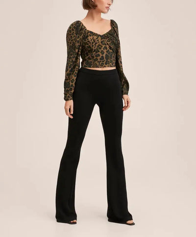 Mango - Blusa crop manga abullonada