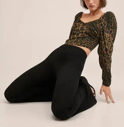Mango - Blusa crop manga abullonada