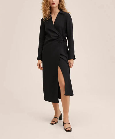 Mango - Vestido camisero lyocell