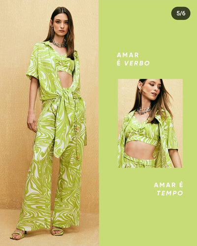 CINNTRE - Dimy - Camisa Manga Corta Verde