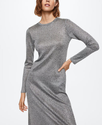 MNG - Vestido Gala Gris Vigore