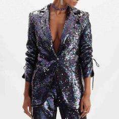 CINNTRE - Blazer de Lentejuelas