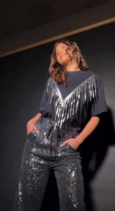 CINNTRE - Amarante - Remera con Flecos