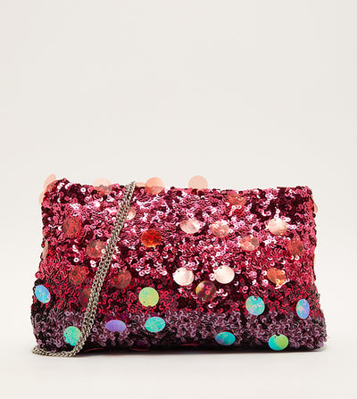 Parfois - Clutch con correa de cadena y lentejuelas