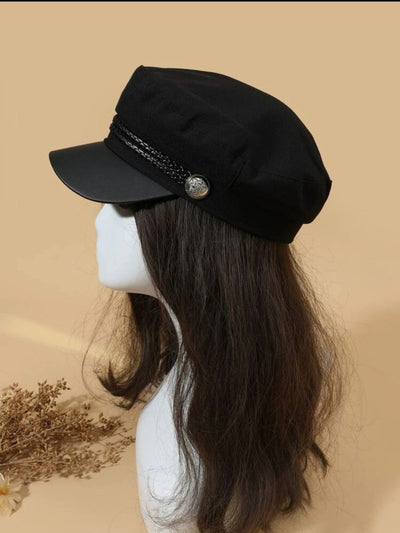 Unico - Gorra Beker de tela con vicera de ecocuero