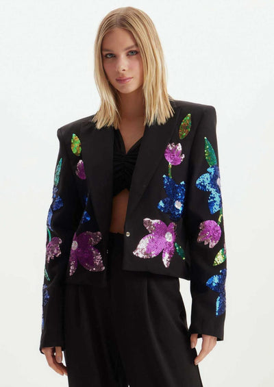 CINNTRE - LancaPerfume - Blazer Negro con Flores