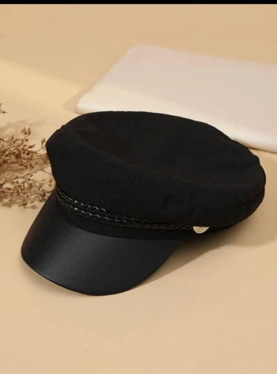 Unico - Gorra Beker de tela con vicera de ecocuero