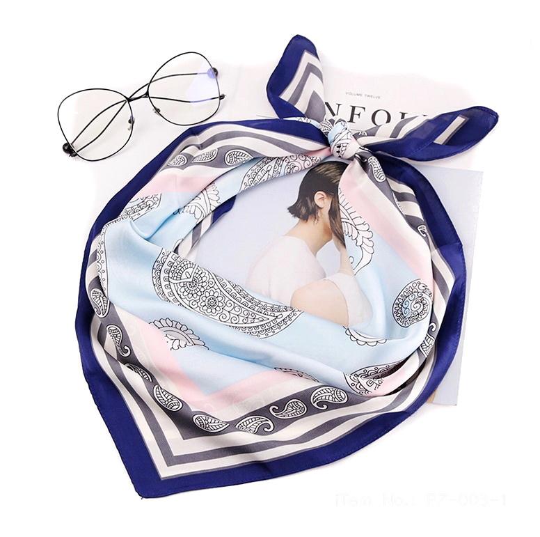 essentials - Pañoleta Satinada Filo Azul