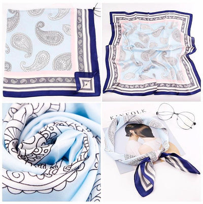 essentials - Pañoleta Satinada Filo Azul