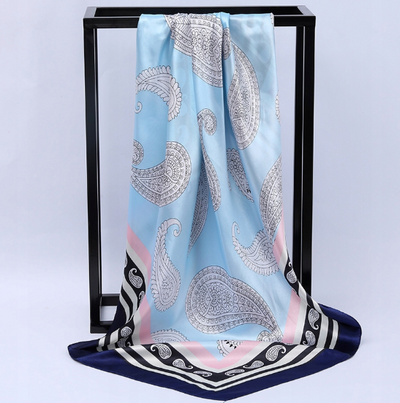essentials - Pañoleta Satinada Filo Azul