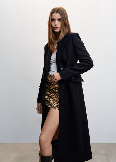 MNG - Falda satinada leopardo