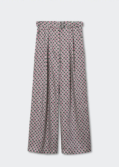 MNG - Pantalón palazzo estampado Satinado