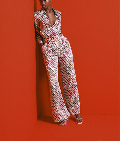 MNG - Pantalón palazzo estampado Satinado