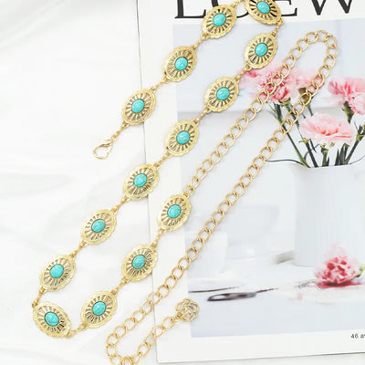 Unico - Cinturon Dorado Turquoise