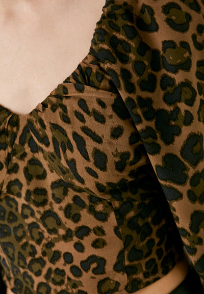 Mango - Blusa crop manga abullonada