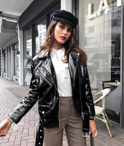 Unico - Gorra Beker de tela con vicera de ecocuero