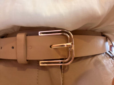 Unico - Cinturon  Beige Hebilla Dorada