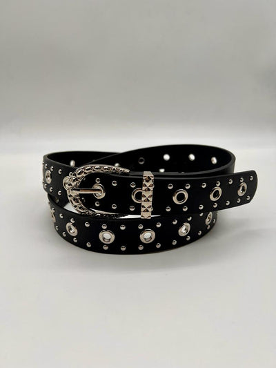 Unico - Cinturon con tachas y arandelas metalicas