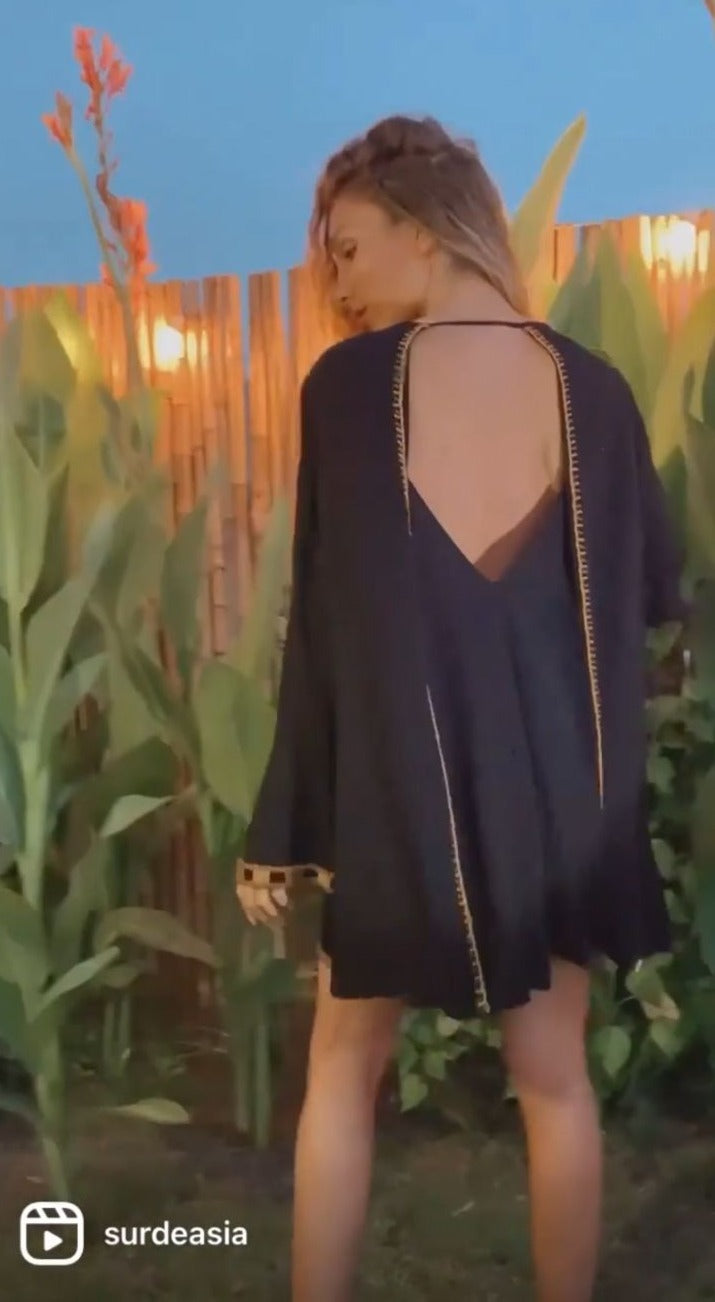 Sur de Asia - Vestido Gokteik negro