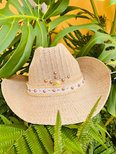essentials - Sombrero Playero Beige Deco Yute