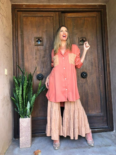 Sur de asia - Vestido Camisero Jackson Hole camel