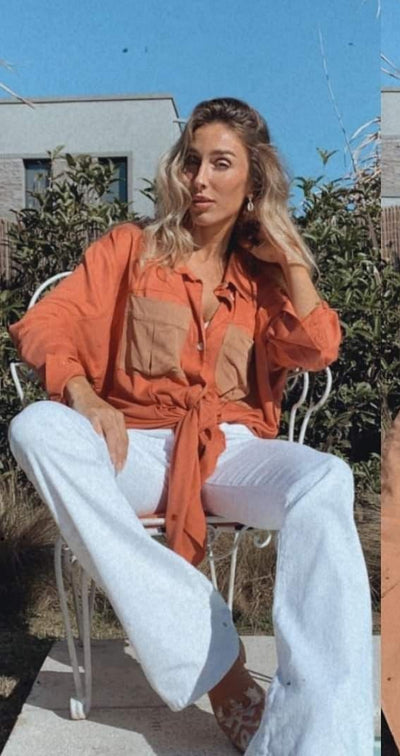Sur de asia - Vestido Camisero Jackson Hole camel