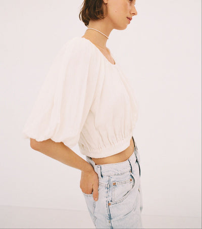 Mango - Blusa manga abullonada