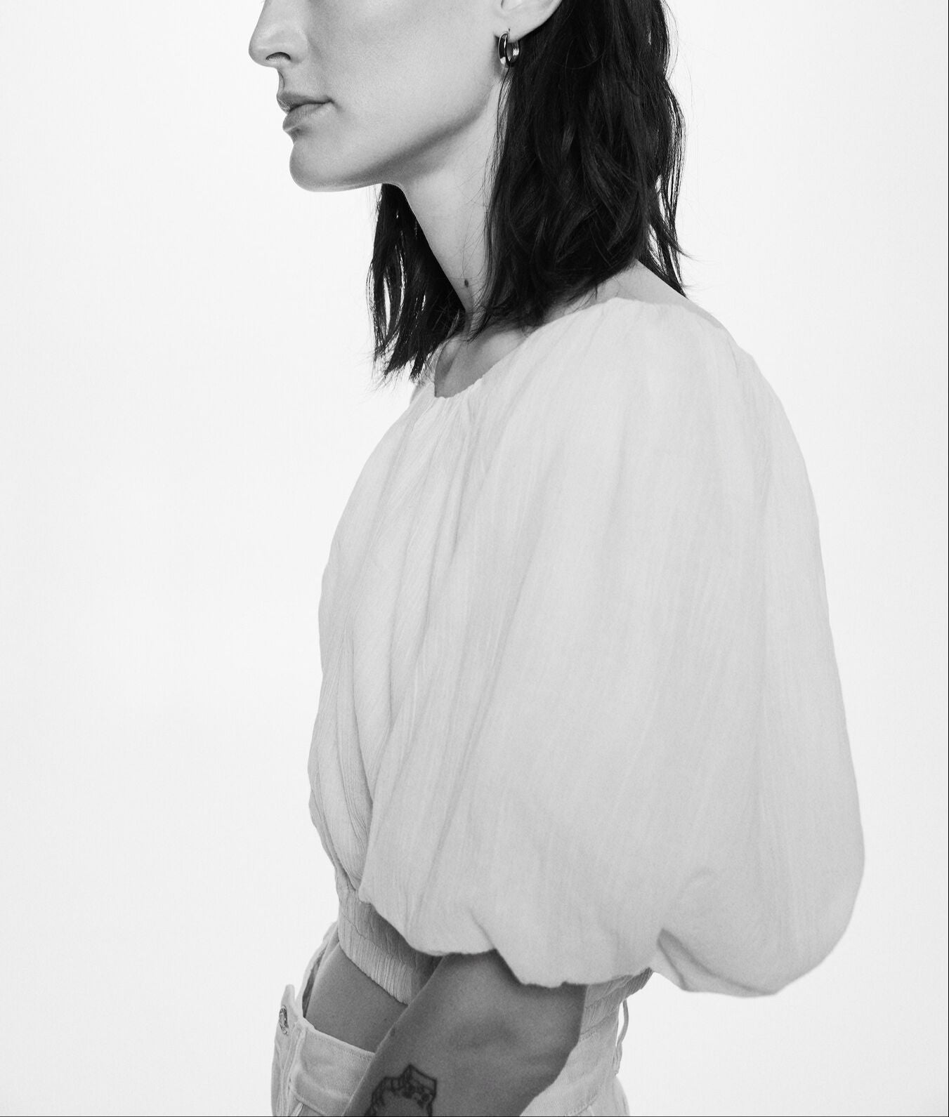 Mango - Blusa manga abullonada
