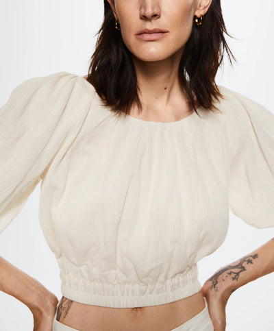 Mango - Blusa manga abullonada