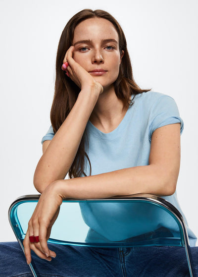 Mango - Camiseta algodón lino