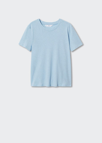 Mango - Camiseta algodón lino