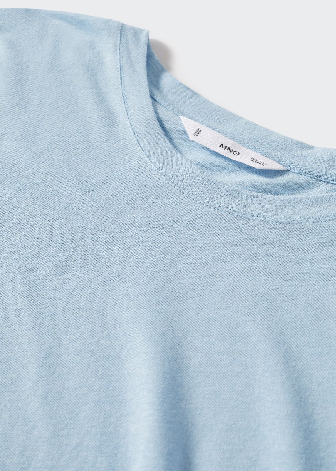 Mango - Camiseta algodón lino
