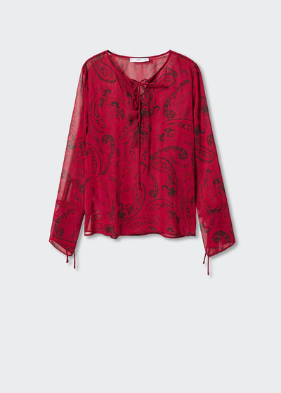 MNG - Blusa paisley lazos