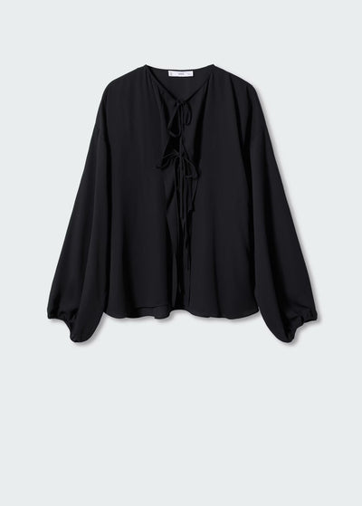 MNG - Blusa volantes lazo